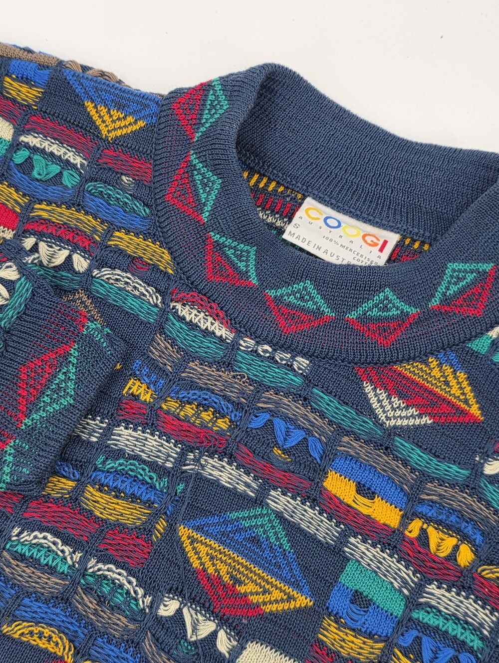 Coogi Men's Vintage 3D Knit Sweater Multicolor Mens Size Small S 90s Australia